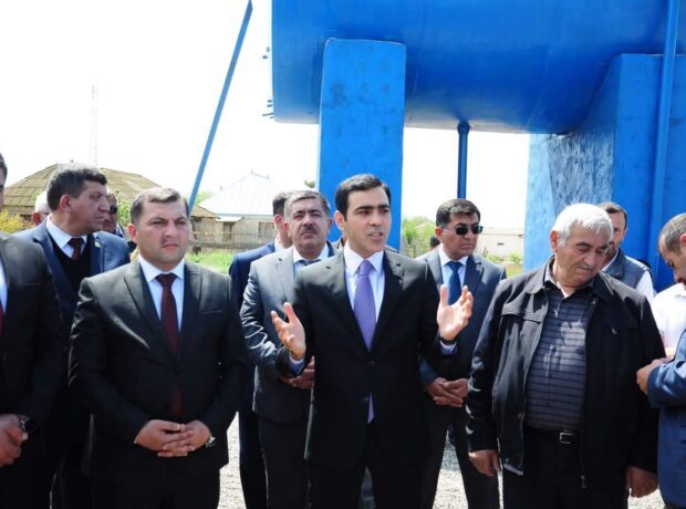 Deputat şəhid ailələri ilə birgə su açılışında