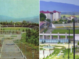 Xankəndi şəhər stadionunda bərpa işləri aparılır