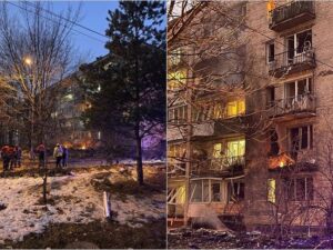 Sankt-Peterburqda yaşayış binalarına dronla hücum nəticəsində partlayış baş verib