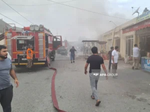 Ucarda mərkəzi bazarda başlayan yanğın söndürülüb