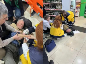 Bakıda marketlərin birində müştərinin halı pisləşdi