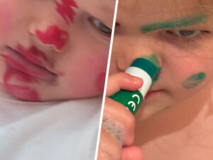 Jason Stathamın qızı yaşıl boya və dodaq boyası ilə makiyajı ilə pərəstişkarlarını güldürüb