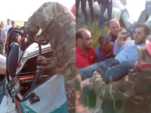 Qobustanda yük və minik maşınları toqquşdu