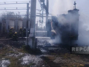 Ucarın elektrik yarımstansiyasında güclü yanğın olub