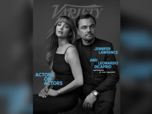 Cennifer Lourens Leonardo Di Kaprio ilə pozalar verib Cennifer Lourens Leonardo Di Kaprio ilə pozalar verib