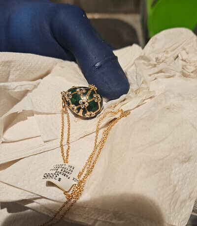 Yeni Zelandiyada oğru nadir Faberge kulonunu udub Yeni Zelandiyada oğru nadir Faberge kulonunu udub