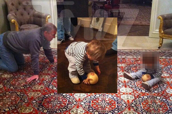 Keçmiş Şahzadə Endryu qadın sinəsinə bənzəyən topu olan körpə ilə oynayıb Keçmiş Şahzadə Endryu qadın sinəsinə bənzəyən topu olan körpə ilə oynayıb