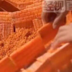 Çinli bir qadın yerkökü heykəlləri yaratmaq üçün dişlərindən istifadə edir